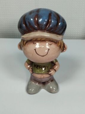 Vintage "Herby" Boy Figurine 6" Newsboy Cap Mid Century Ceramic Newsie